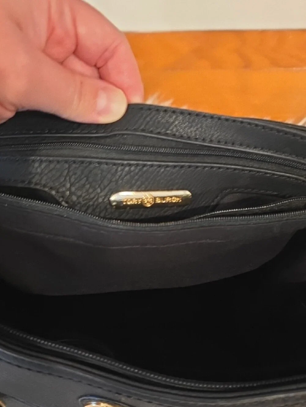 Tory Burch Black Pebble Leather Tote